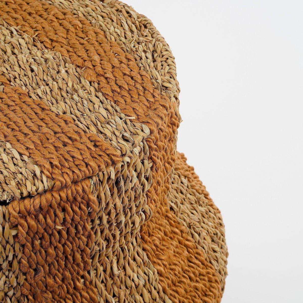 Tacoma Aufbewahrungskorb mit Deckel – H47 x Ø50 cm – Jute – Gelb - HomeDesign Knaus