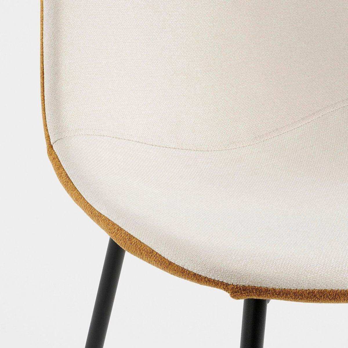 Tallos Esszimmerstuhl – recyceltes Polyester – gebrochenes Weiß, Ocker - HomeDesign Knaus