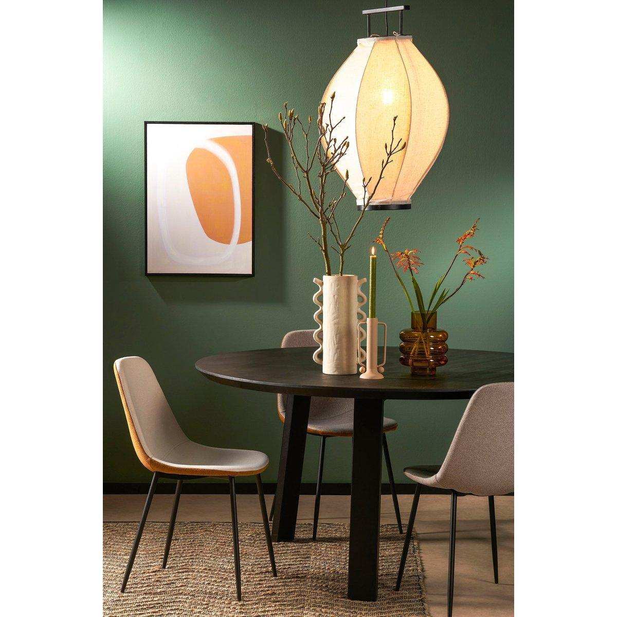 Tallos Esszimmerstuhl – recyceltes Polyester – gebrochenes Weiß, Ocker - HomeDesign Knaus