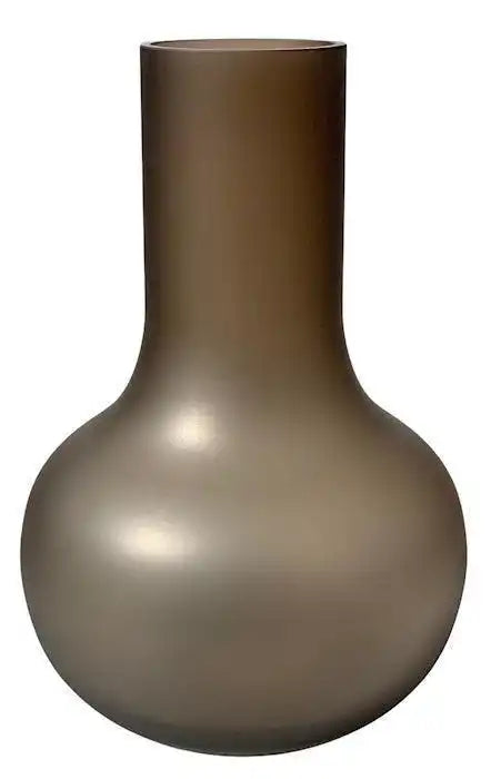 Taupe Satin Deko Vase Blumenvase Handarbeit 37cm - HomeDesign Knaus
