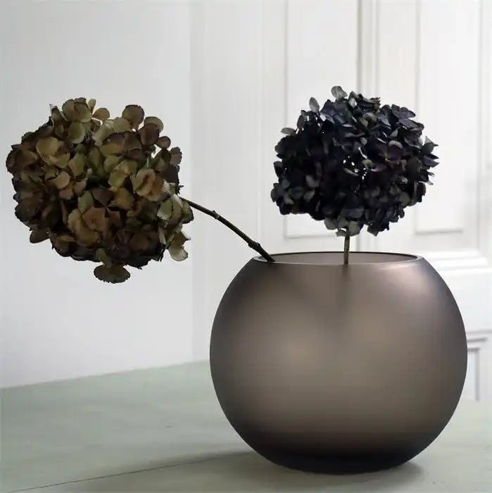 Taupe Satin Deko Vase Blumenvase Handarbeit - HomeDesign Knaus
