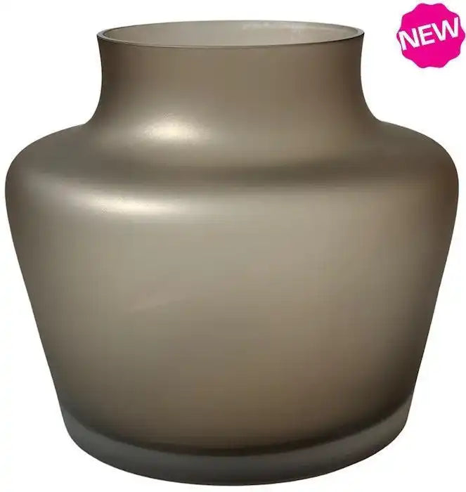 Taupe Satin Deko Vase Blumenvase Handarbeit - HomeDesign Knaus