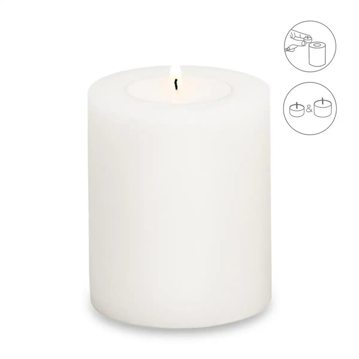 Teelichthalter Dauerkerze Cornelius für Maxi-Teelicht, Höhe 12 cm, ø 10 cm, hitzebeständig 90 Grad - HomeDesign Knaus