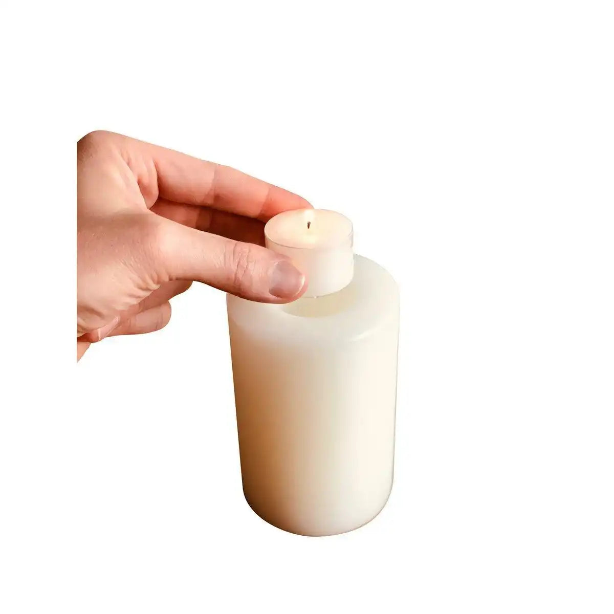 Teelichthalter Dauerkerze Cornelius für Maxi-Teelicht, Höhe 12 cm, ø 10 cm, hitzebeständig 90 Grad - HomeDesign Knaus