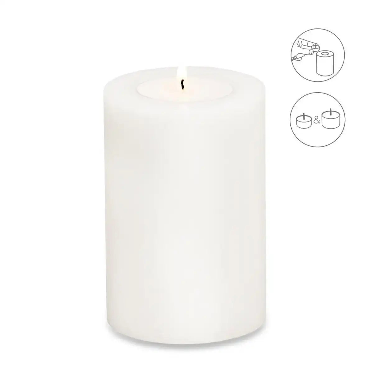 Teelichthalter Dauerkerze Cornelius Höhe 12 cm, Durchmesser 8 cm, hitzebeständig bis 90 Grad - HomeDesign Knaus