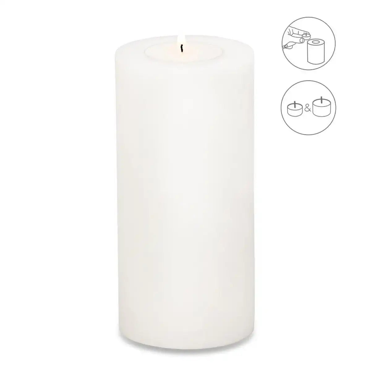 Teelichthalter Dauerkerze Cornelius Höhe 15 cm, Durchmesser 8 cm, hitzebeständig bis 90 Grad - HomeDesign Knaus