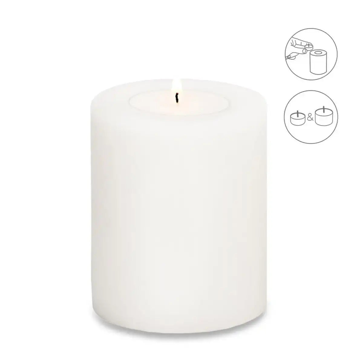 Teelichthalter Dauerkerze Cornelius Höhe 9 cm, Durchmesser 8 cm, hitzebeständig bis 90 Grad - HomeDesign Knaus