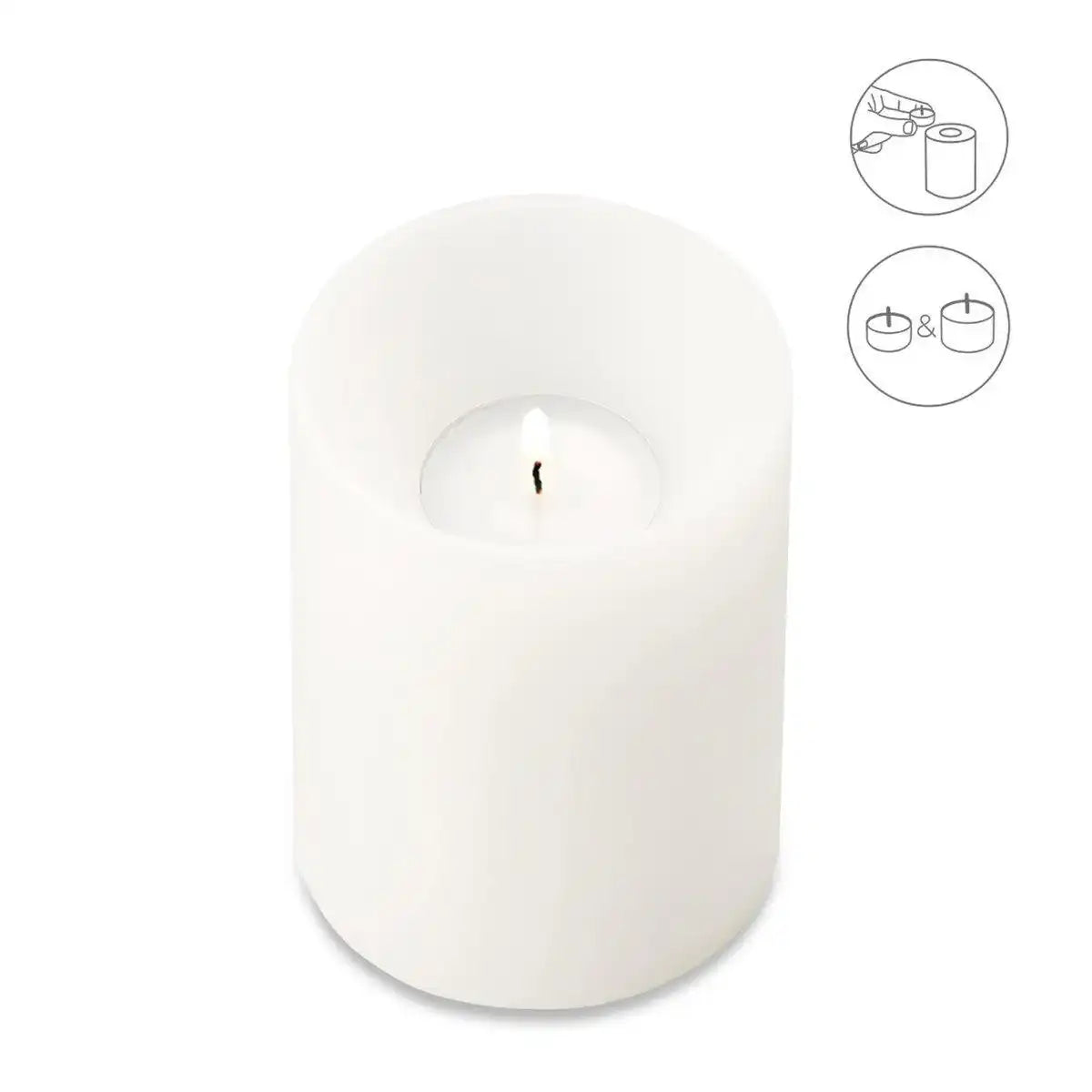 Teelichthalter Dauerkerze Cornelius, tiefliegendes Teelicht, H 11 cm, ø 8 cm, hitzebeständig 90 Grad - HomeDesign Knaus