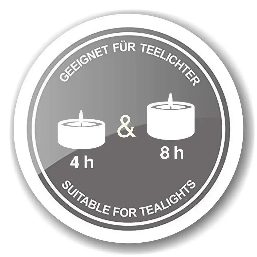 Teelichthalter Dauerkerze Cornelius, tiefliegendes Teelicht, H 15 cm, ø 8 cm, hitzebeständig 90 Grad - HomeDesign Knaus