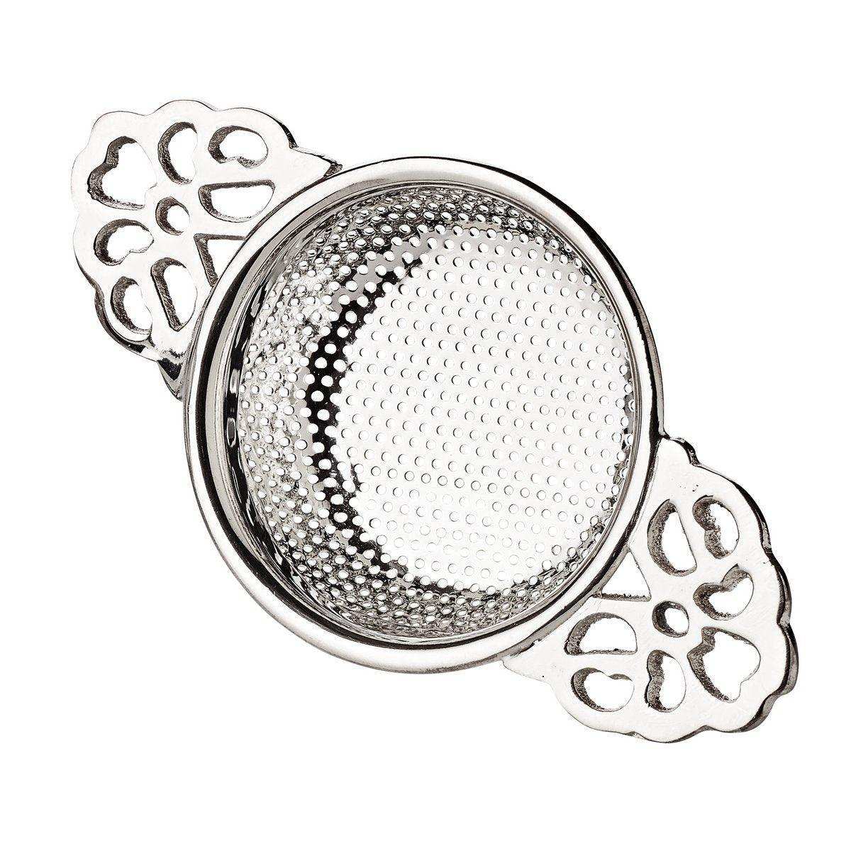 Teesieb Teefilter Assam mit Halter, schwerversilbert, Durchmesser 6 cm, Länge 11 cm, Höhe 4 cm - HomeDesign Knaus