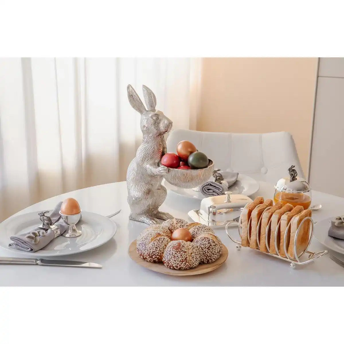 Toastständer Toastscheibenhalter String, für 6 Scheiben, edel versilbert, Länge 22 cm - HomeDesign Knaus