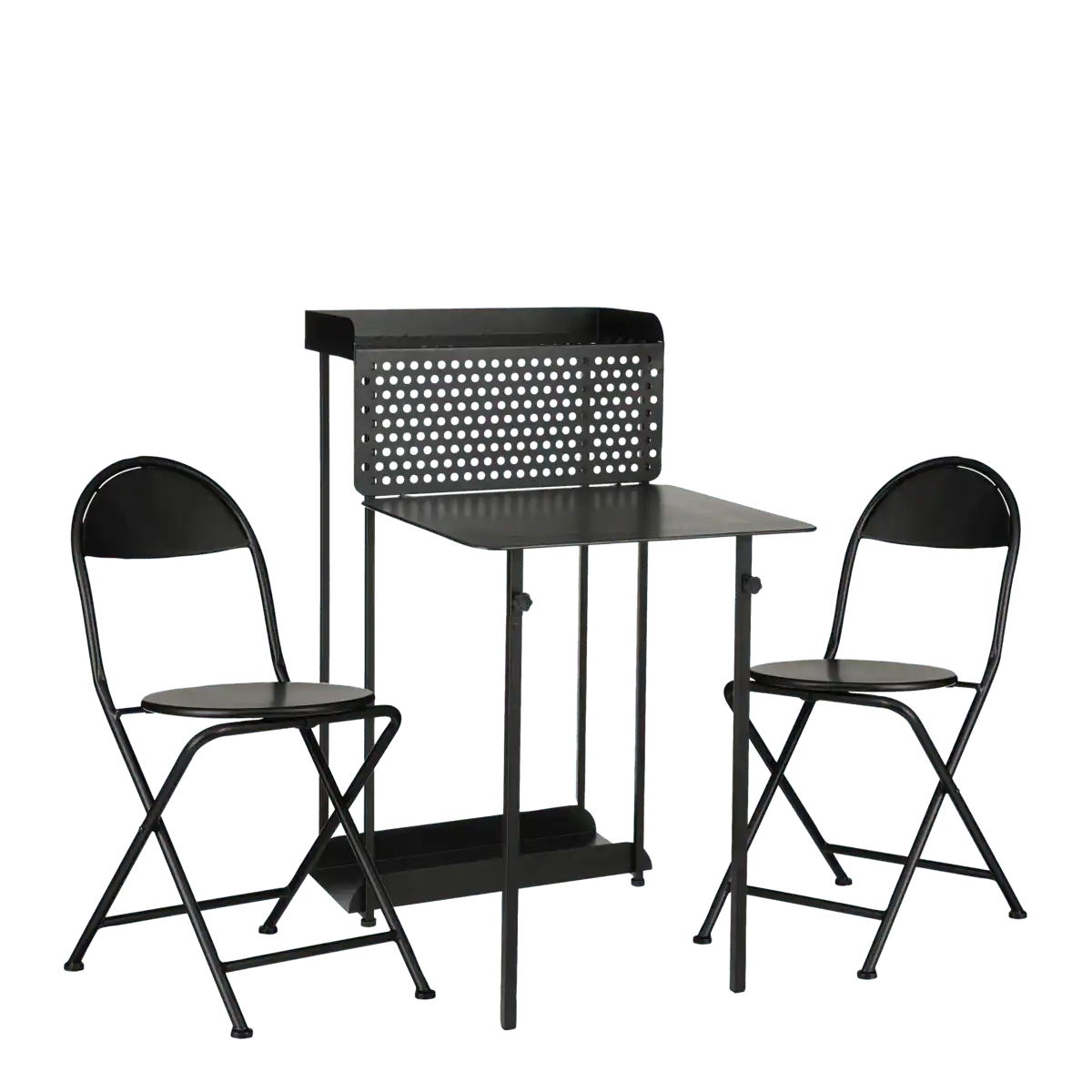 Torre Balkonset - 3er-Set - Metall - Schwarz - HomeDesign Knaus