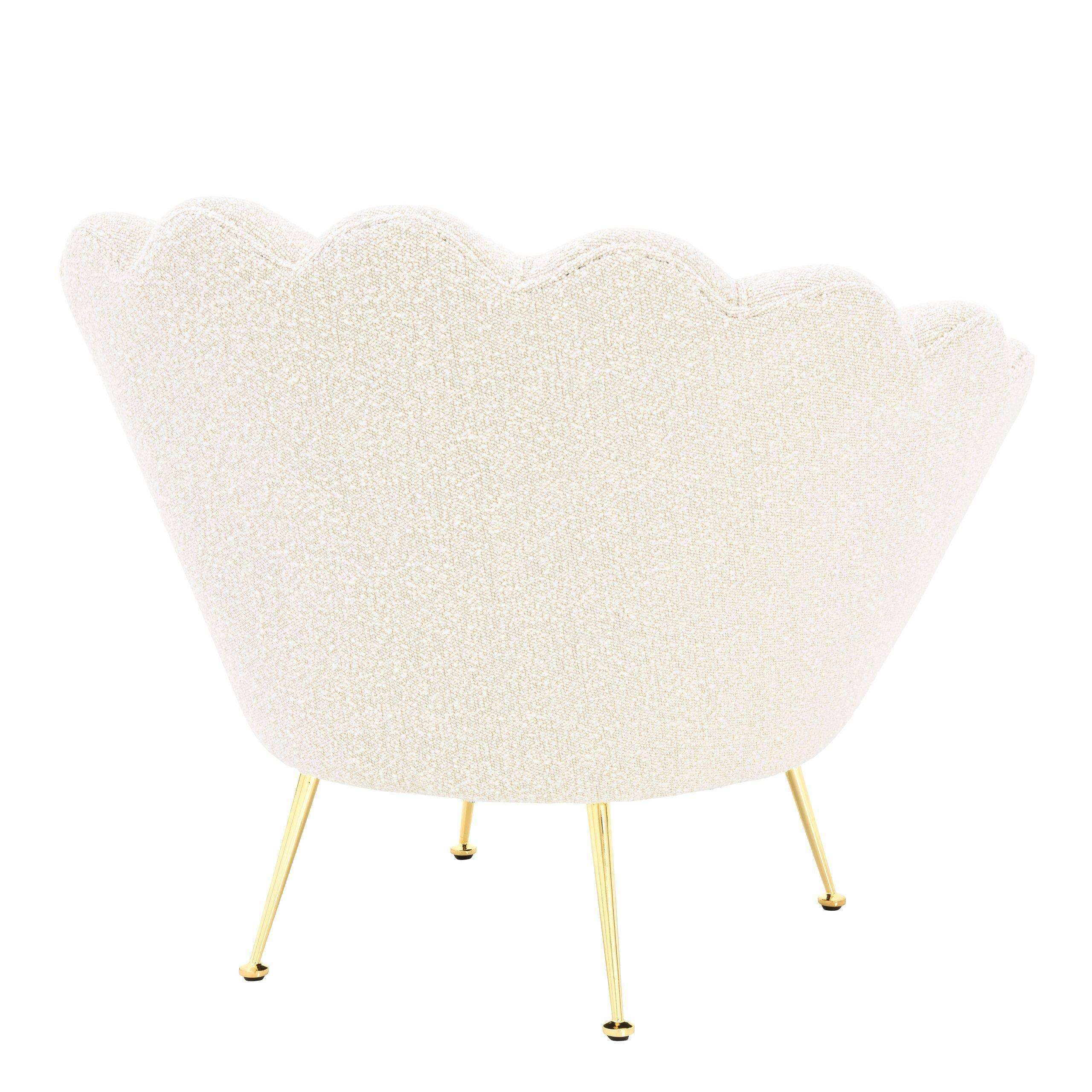 Trapezium Sessel Loungesessel Polyester Beine in Messingoptik Handgefertigt - HomeDesign Knaus
