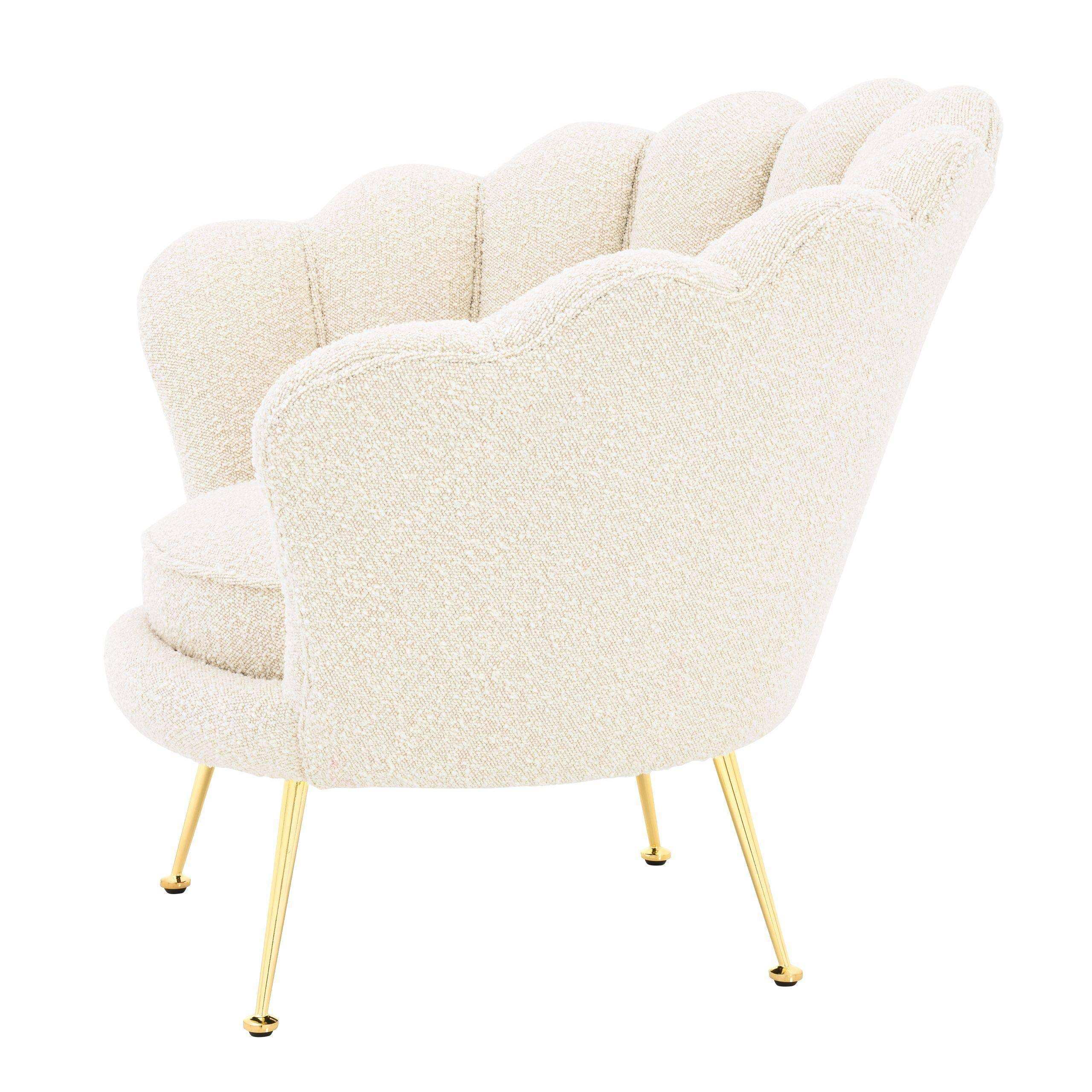 Trapezium Sessel Loungesessel Polyester Beine in Messingoptik Handgefertigt - HomeDesign Knaus