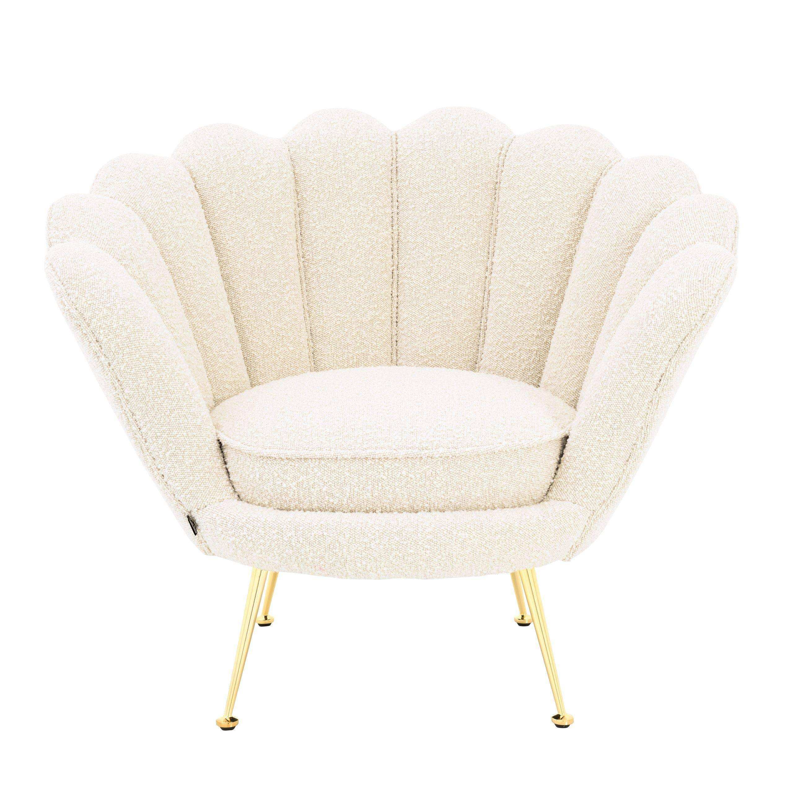 Trapezium Sessel Loungesessel Polyester Beine in Messingoptik Handgefertigt - HomeDesign Knaus