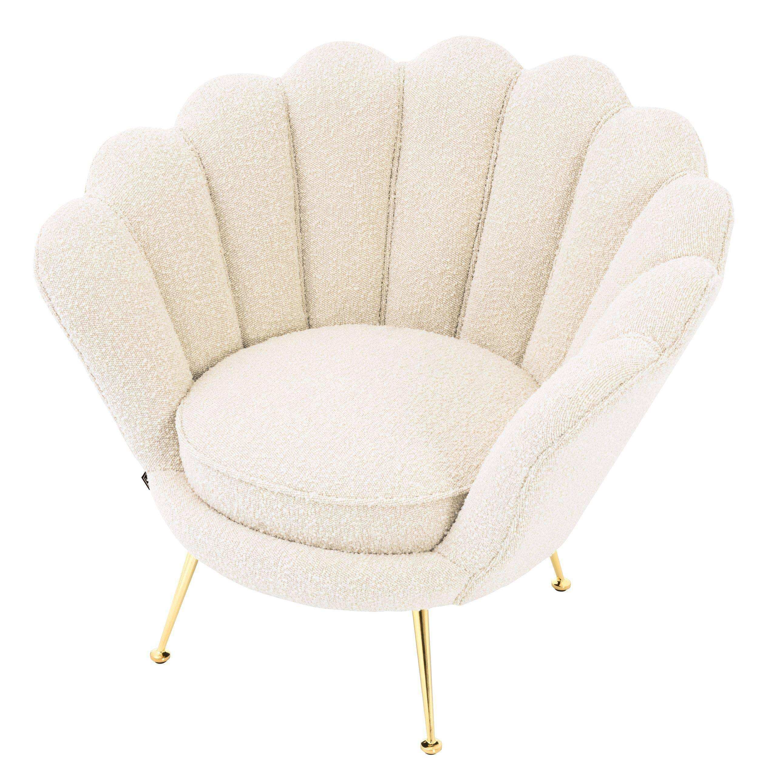 Trapezium Sessel Loungesessel Polyester Beine in Messingoptik Handgefertigt - HomeDesign Knaus