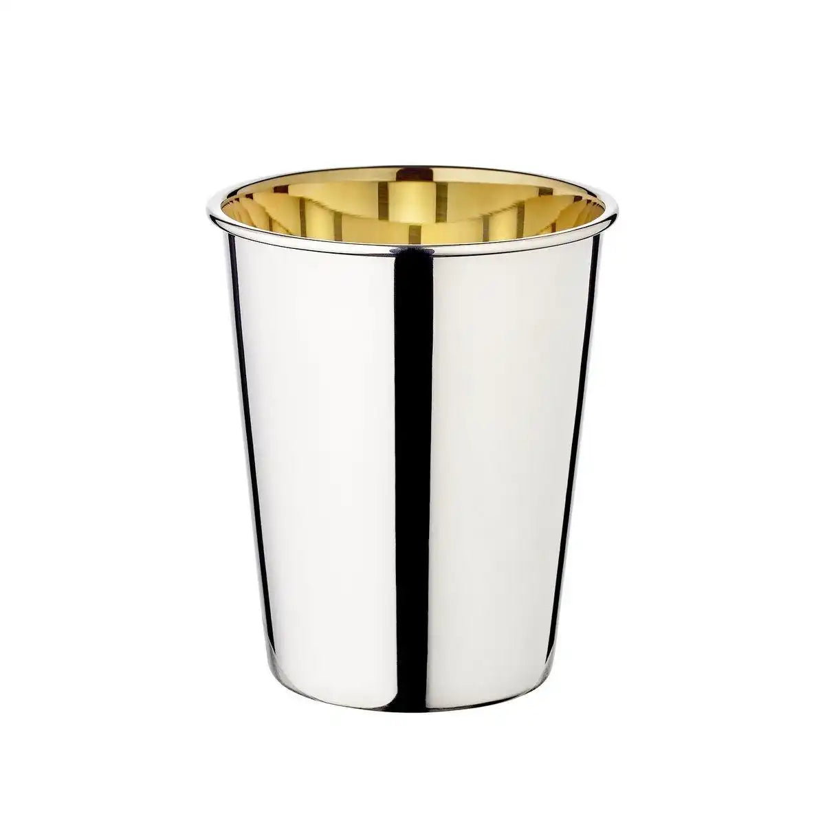 Trinkbecher Silberbecher Salta, schwerversilbert, innen Goldoptik (Messing poliert), Höhe 10 cm - HomeDesign Knaus