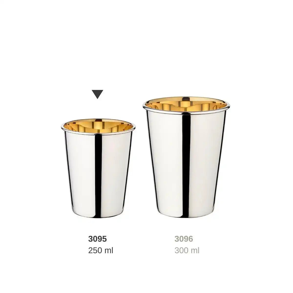 Trinkbecher Silberbecher Salta, schwerversilbert, innen Goldoptik (Messing poliert), Höhe 10 cm - HomeDesign Knaus