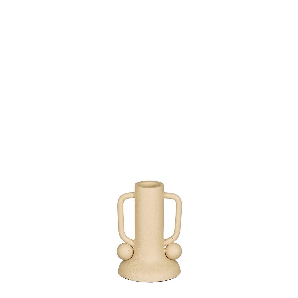 Ula Kerzenständer - H12 x Ø8 cm - Metall - Beige - HomeDesign Knaus