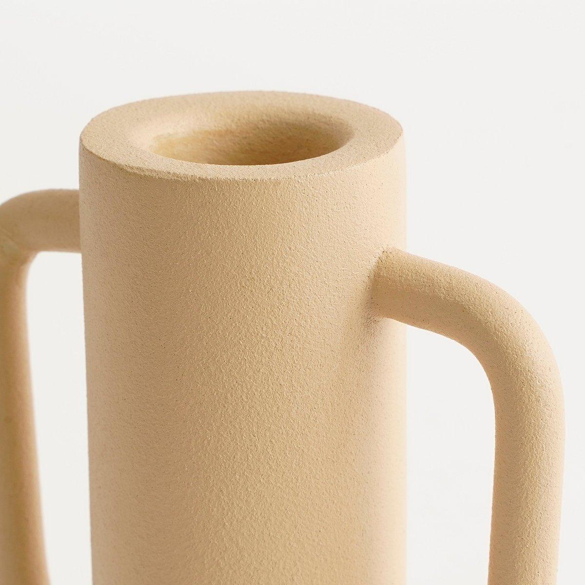 Ula Kerzenständer - H12 x Ø8 cm - Metall - Beige - HomeDesign Knaus