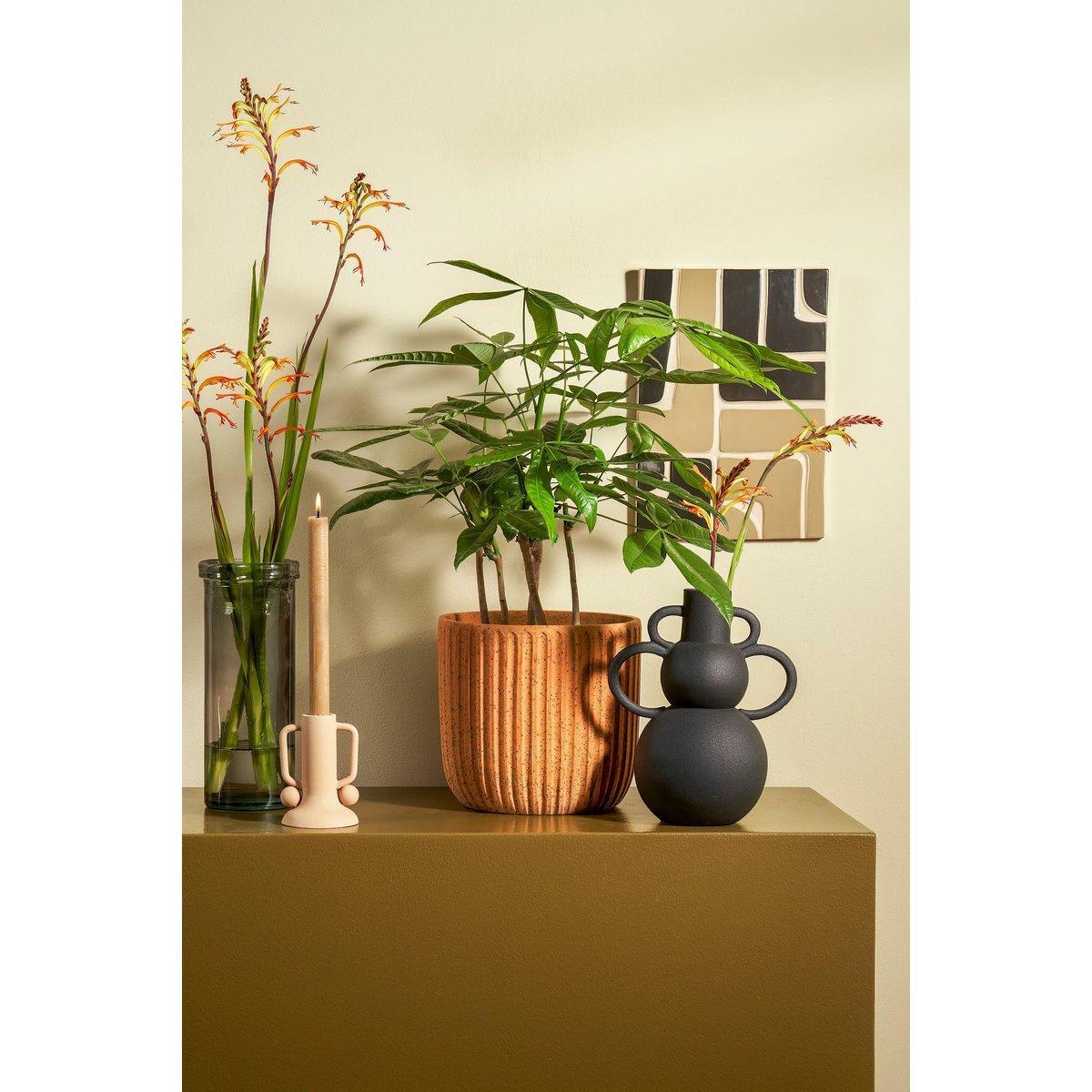 Ula Kerzenständer - H12 x Ø8 cm - Metall - Beige - HomeDesign Knaus