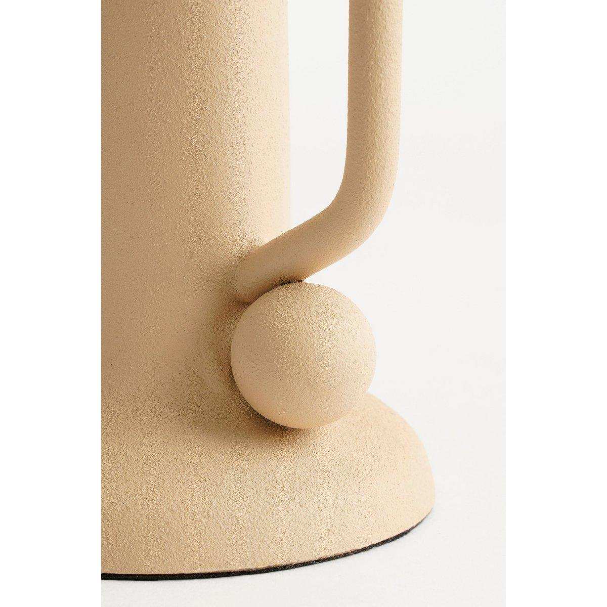 Ula Kerzenständer - H12 x Ø8 cm - Metall - Beige - HomeDesign Knaus