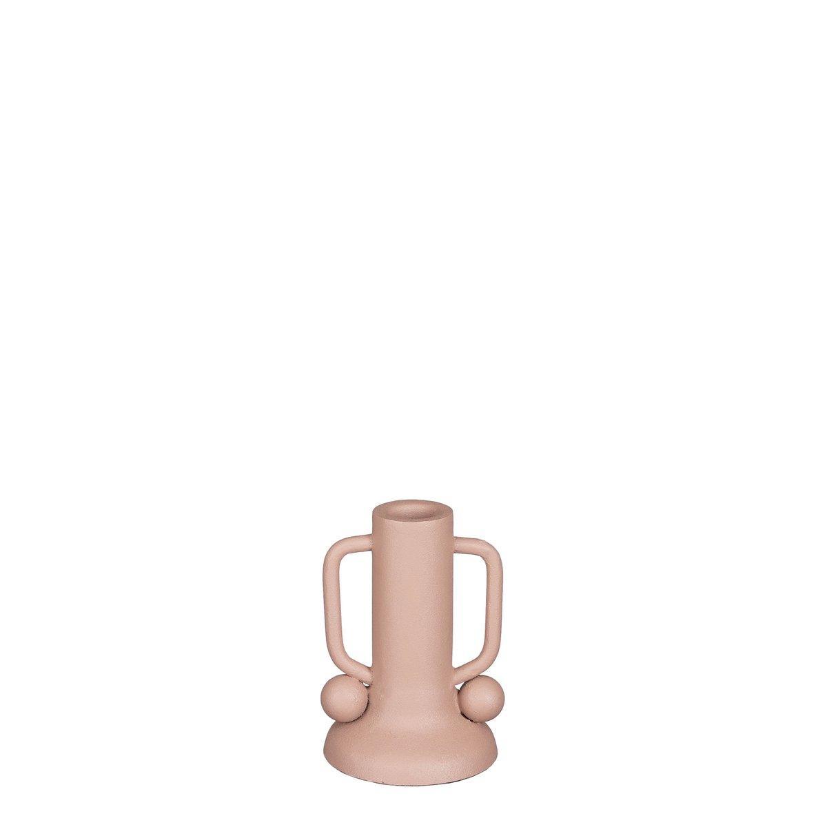 Ula Kerzenständer - H12 x Ø8 cm - Metall - Rosa - HomeDesign Knaus