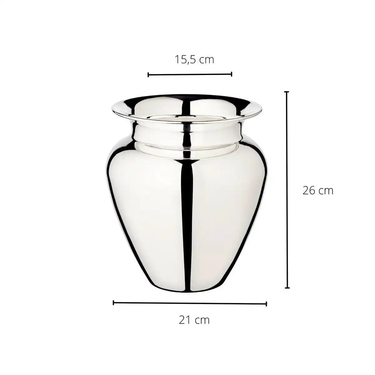 Vase Antonia, schwerversilbert, Höhe 26 cm, Durchmesser 23 cm, Öffnung Durchmesser 15 cm - HomeDesign Knaus