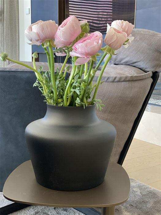 Vase Blumenvase Bodenvase Pulverbeschichtet schwarz Matt - HomeDesign Knaus