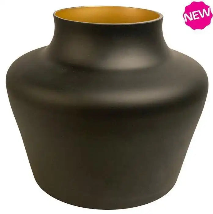 Vase Blumenvase Bodenvase Pulverbeschichtet schwarz Matt - HomeDesign Knaus