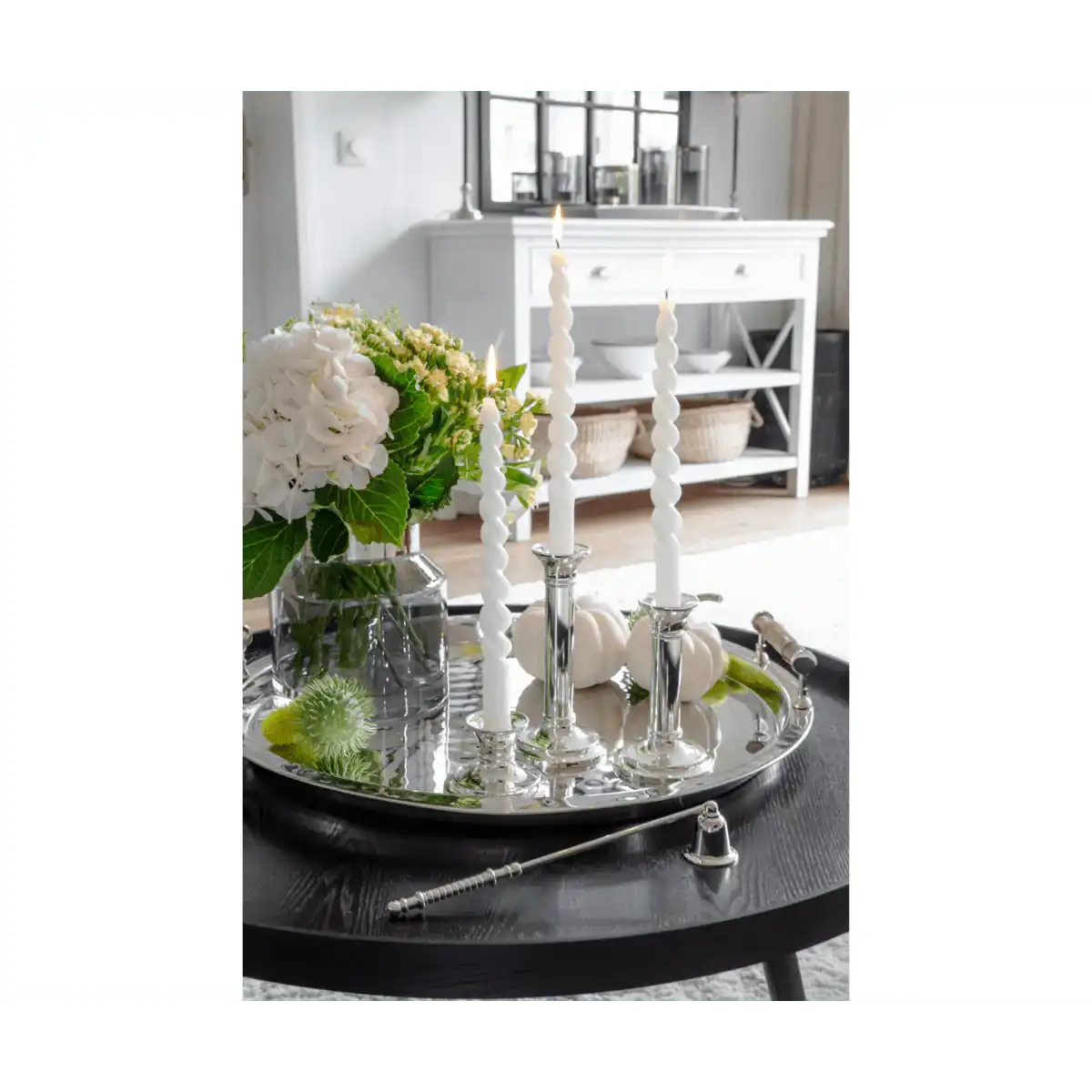 Vase Gabi dunkles mundgeblasenes Kristallglas mit Platinrand - HomeDesign Knaus