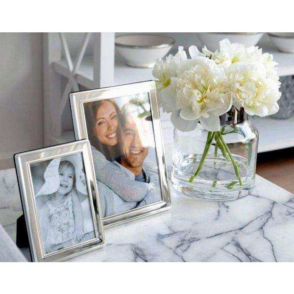 Vase Gabi, mundgeblasenes Kristallglas mit Platinrand - HomeDesign Knaus