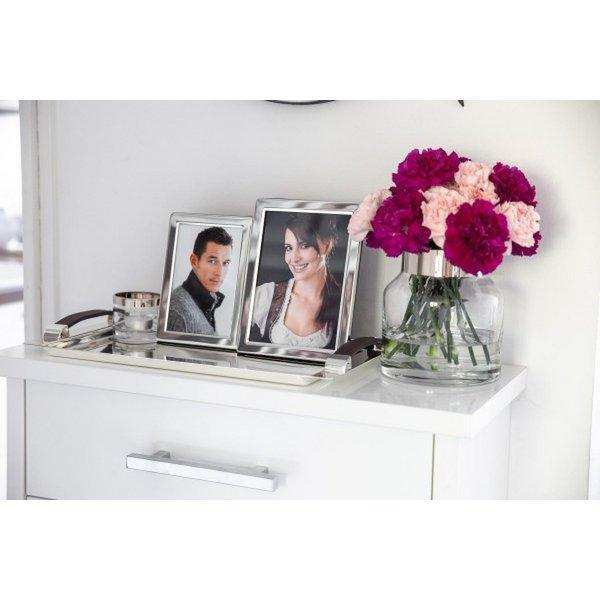 Vase Gabi, mundgeblasenes Kristallglas mit Platinrand - HomeDesign Knaus