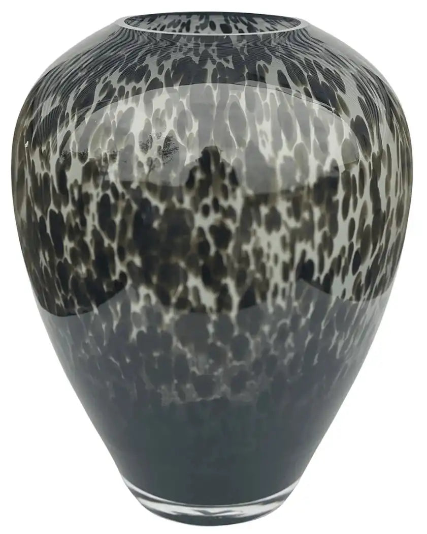 Vase Grau Gepard Blumenvase Bodenvase Handarbeit Mundgeblasen - HomeDesign Knaus
