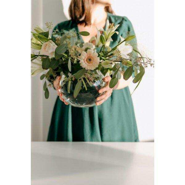 Vase Kugelvase Mirinde mundgeblasenes Kristallglas mit Platinrand 20cm - HomeDesign Knaus