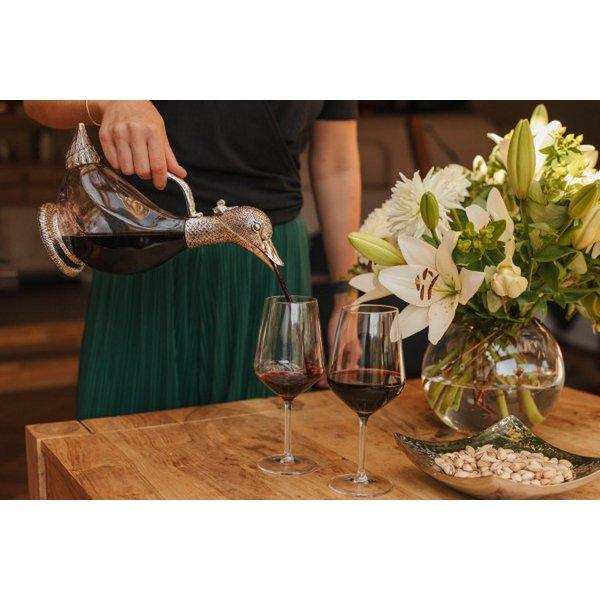 Vase Kugelvase Mirinde mundgeblasenes Kristallglas mit Platinrand 20cm - HomeDesign Knaus
