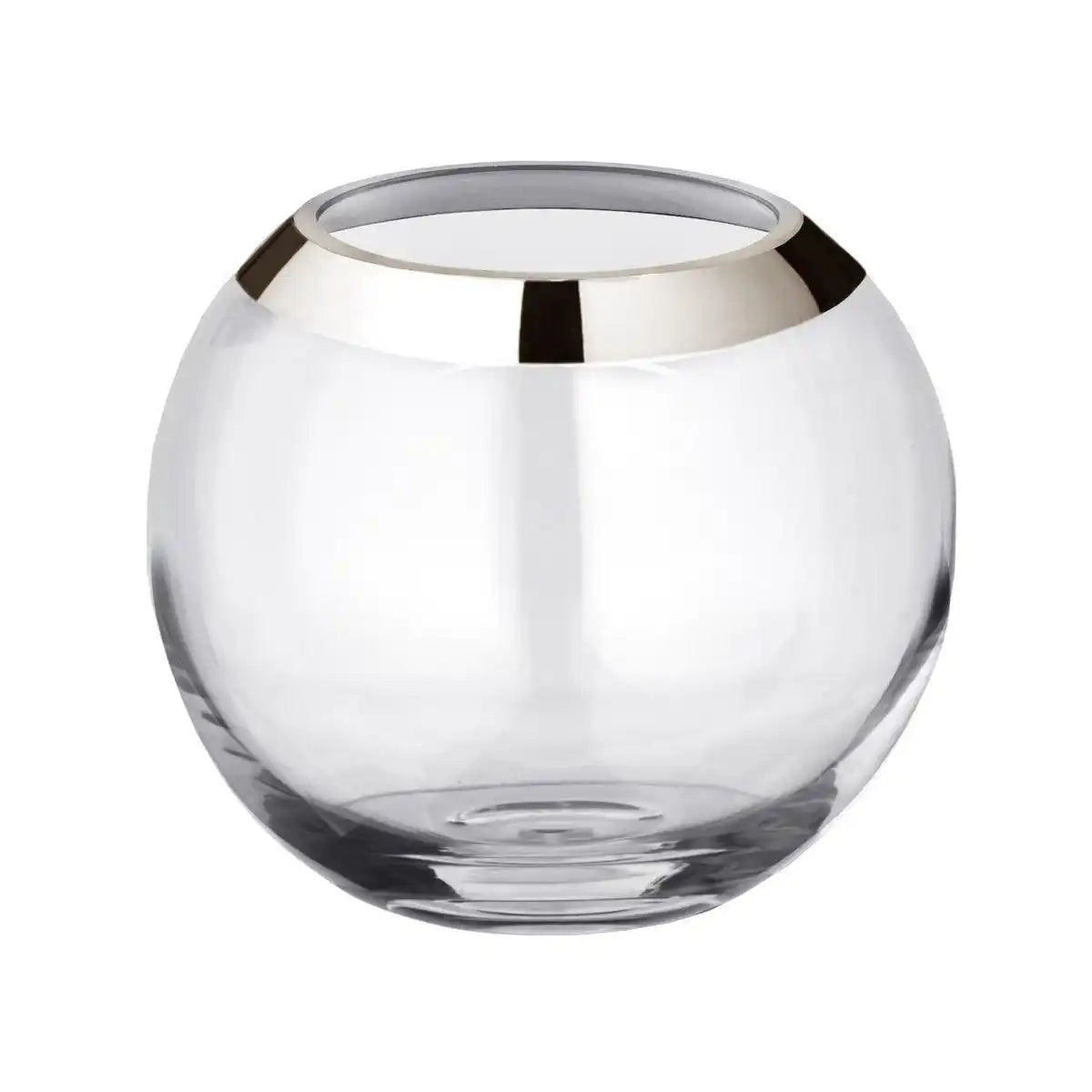 Vase Kugelvase Mirinde mundgeblasenes Kristallglas mit Platinrand 20cm - HomeDesign Knaus