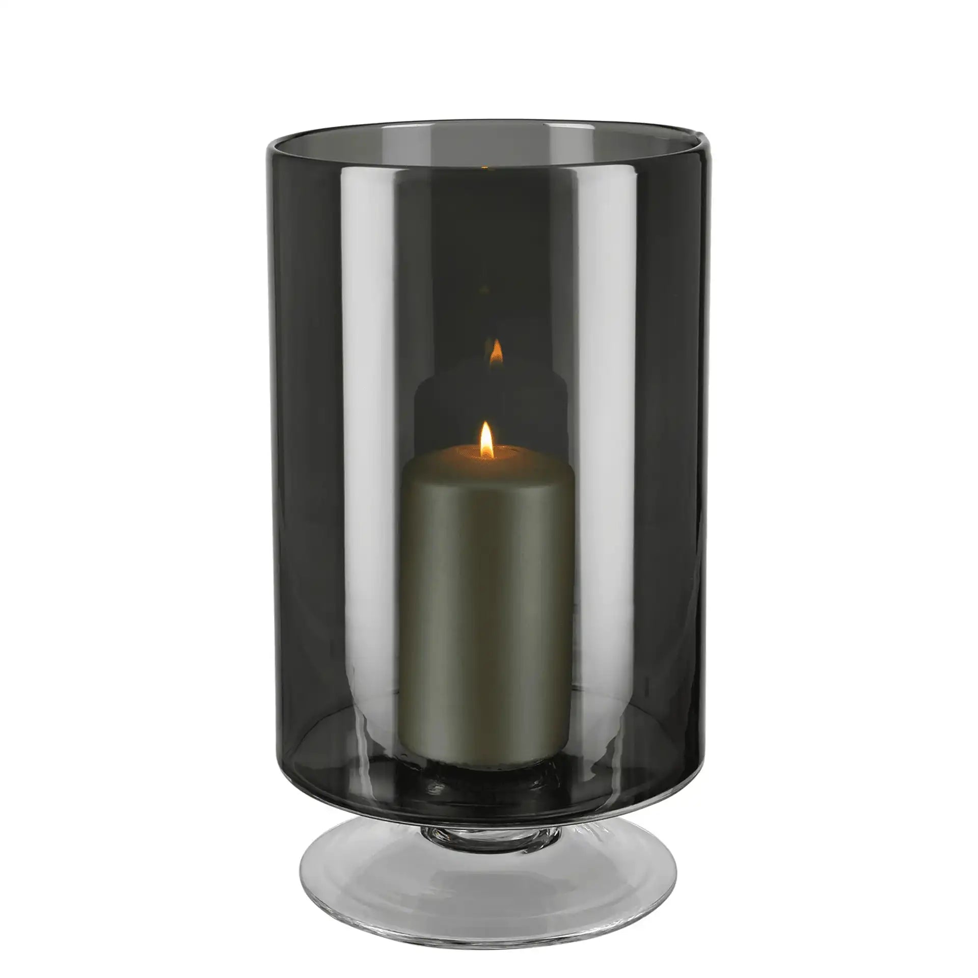 Viana Vase Windlicht Bodenvase Handarbeit Mundgeblasen Schwarz - HomeDesign Knaus
