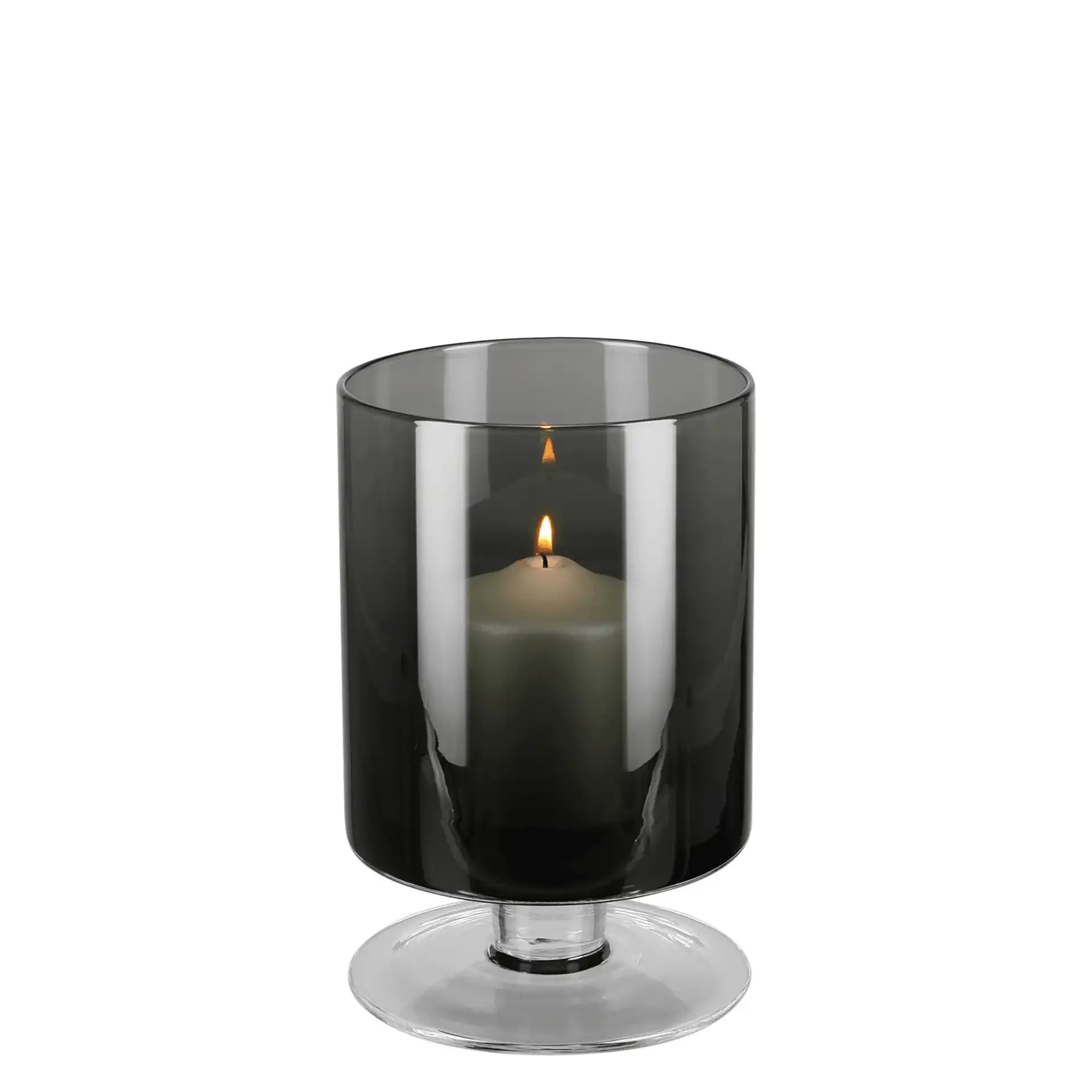 Viana Vase Windlicht Bodenvase Handarbeit Mundgeblasen Schwarz - HomeDesign Knaus