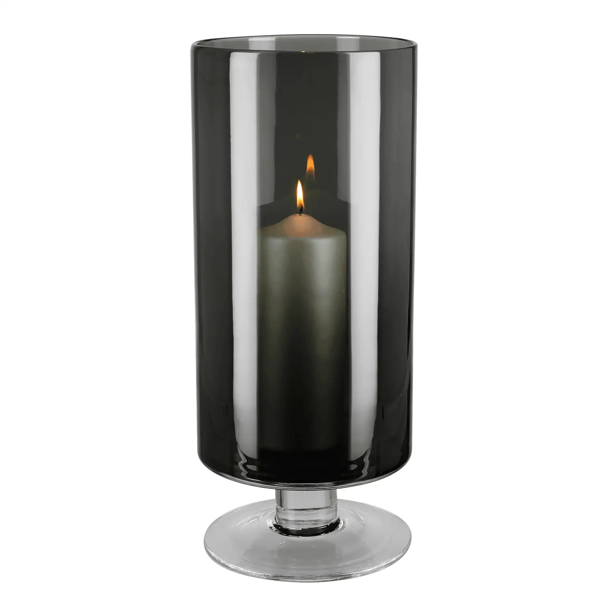 Viana Vase Windlicht Bodenvase Handarbeit Mundgeblasen Schwarz - HomeDesign Knaus