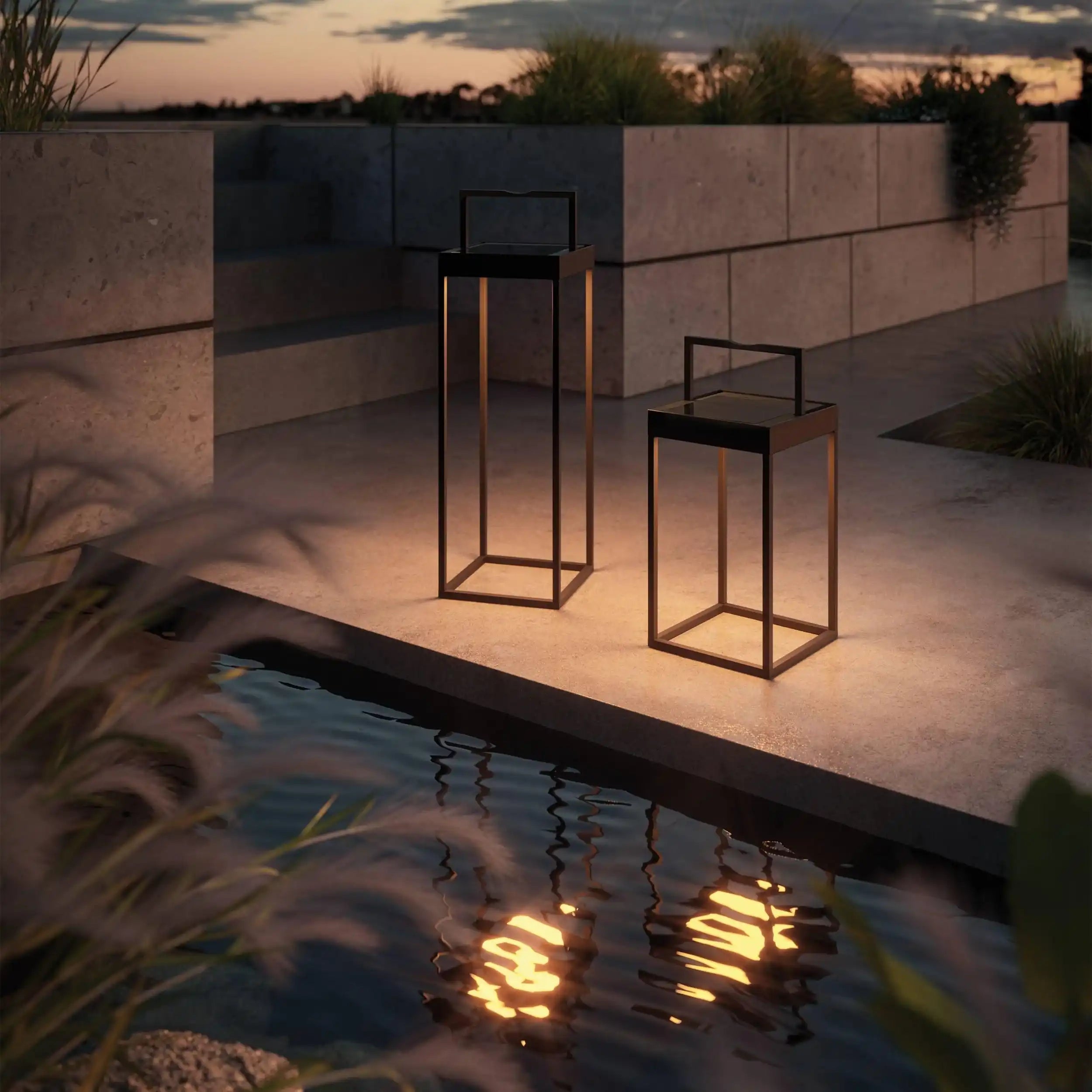 Villeroy & Boch LED Solar Laterne Windlicht Cannes Schwarz verschiedene Größen - HomeDesign Knaus