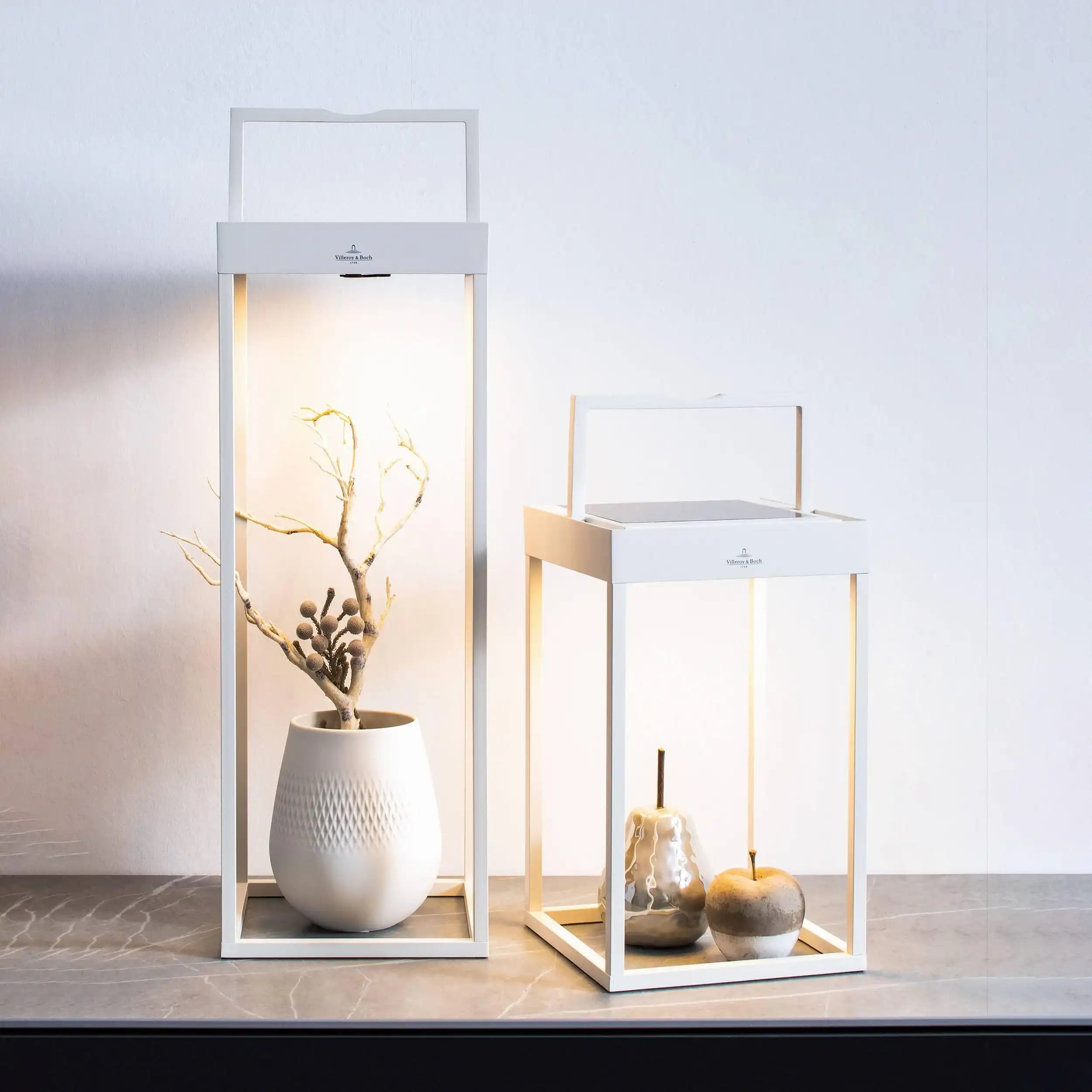 Villeroy & Boch LED Solar Laterne Windlicht Cannes Weiß verschiedene Größen - HomeDesign Knaus