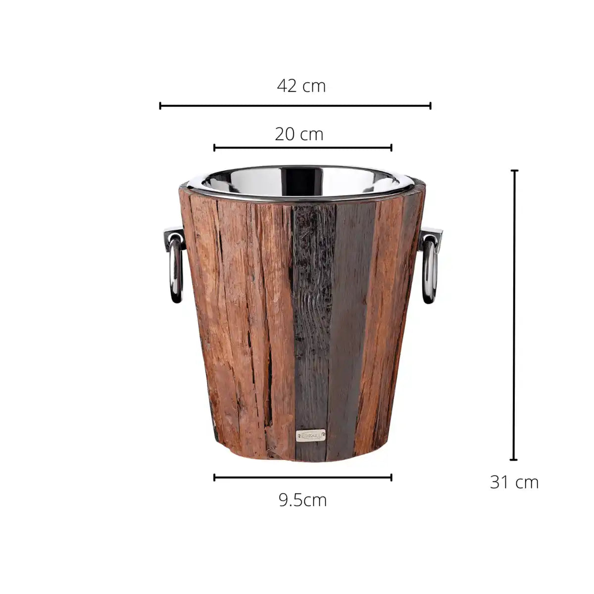 Weinkühler Flaschenkühler Providence Teakholz Edelstahl glänzend vernickelt - HomeDesign Knaus