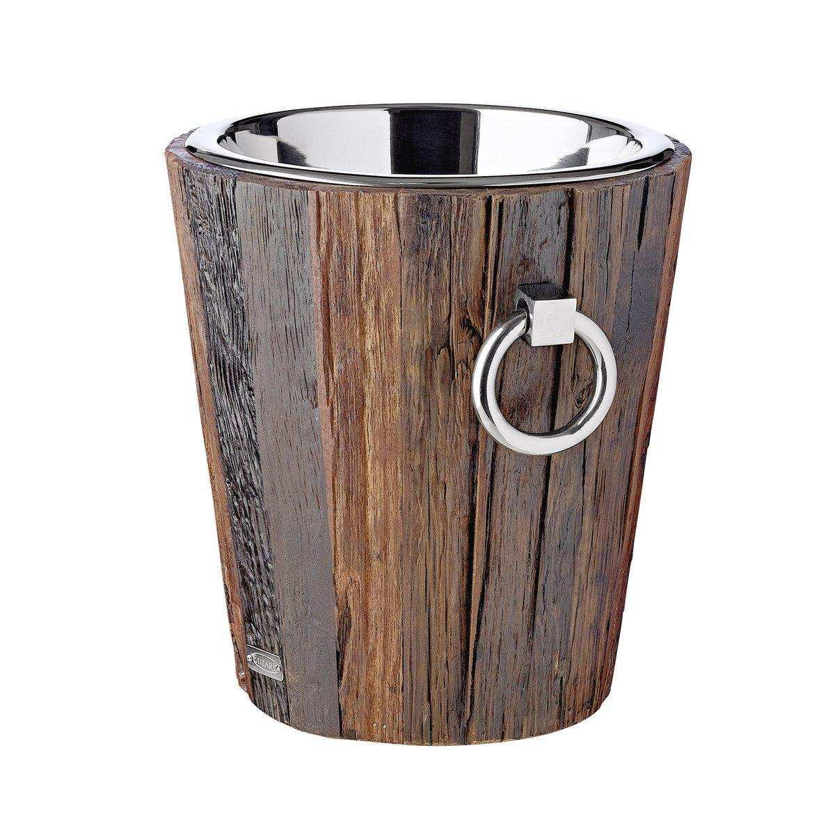 Weinkühler Flaschenkühler Providence Teakholz Edelstahl glänzend vernickelt - HomeDesign Knaus
