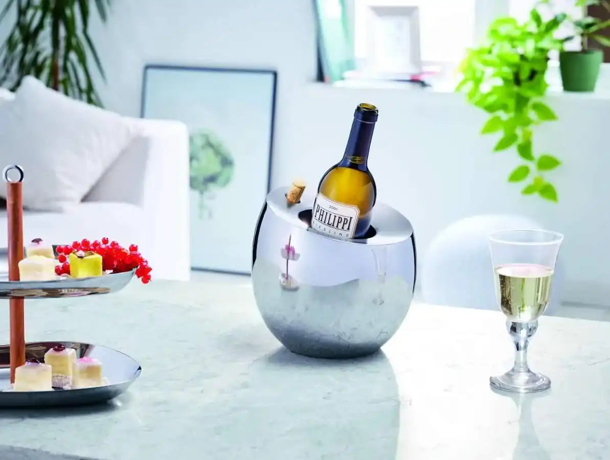 Weinkühler mit Korkenhalter Edelstahl doppelwandig Unikat - HomeDesign Knaus