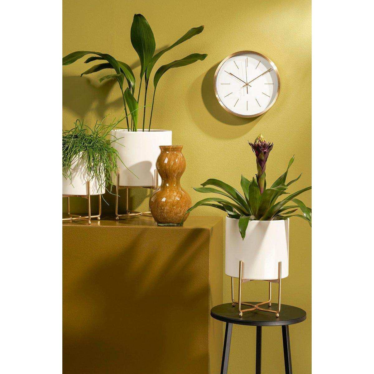 Widder-Blumentopf auf Ständer – 3er-Set – H32 x Ø24 cm – Weiß - HomeDesign Knaus