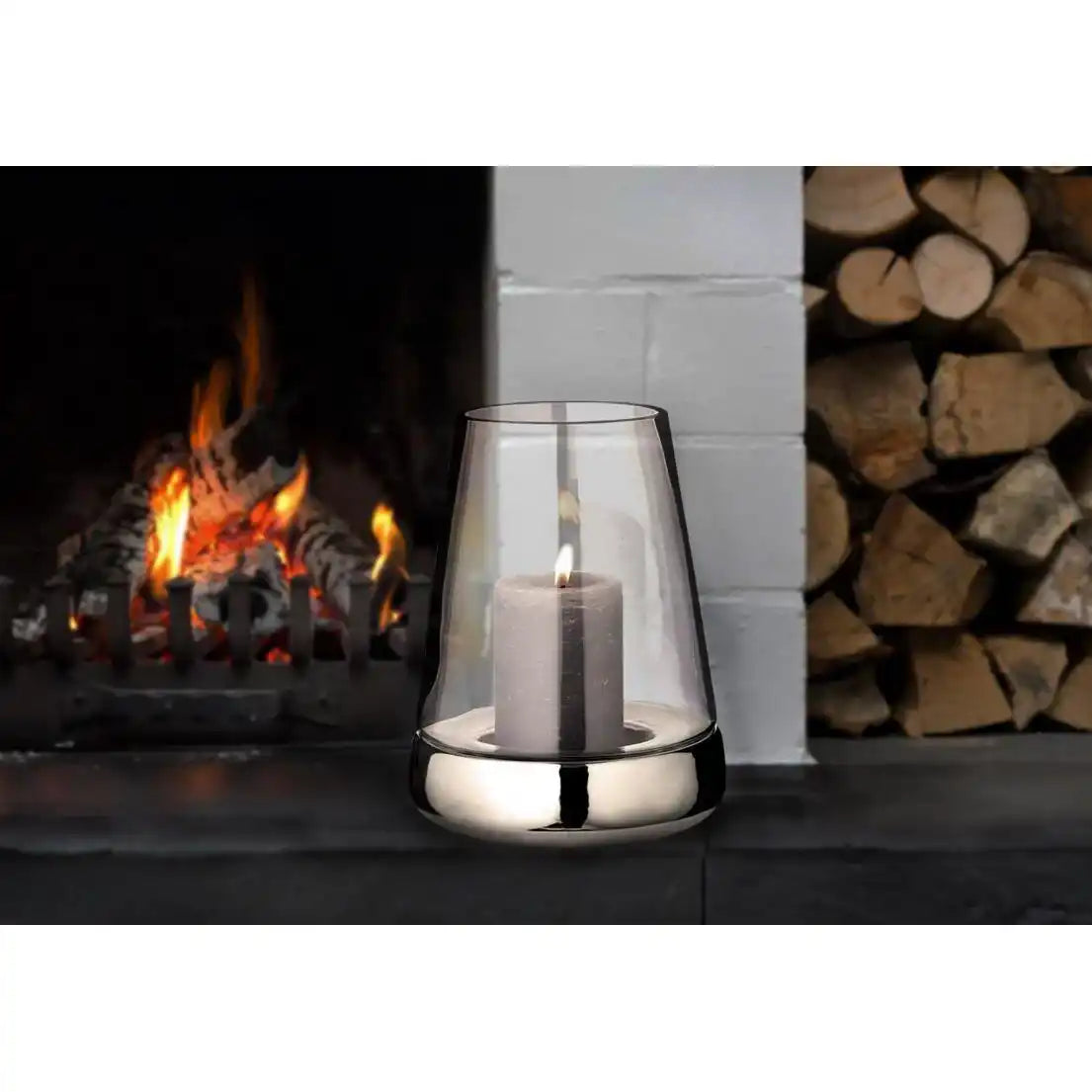 Windlicht Kerzenglas Bora Glas und Keramik Höhe 28 cm - HomeDesign Knaus