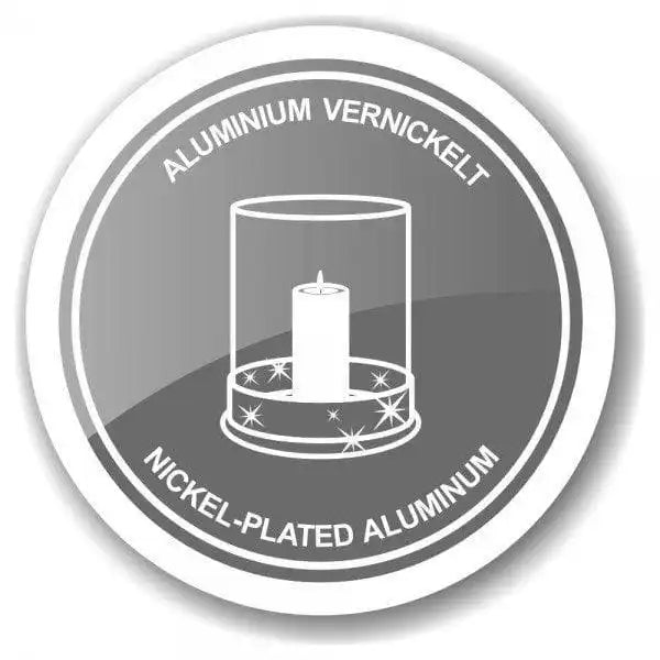 Windlicht Kingston Geweih-Design Aluminium silberfarben mit Glas - HomeDesign Knaus