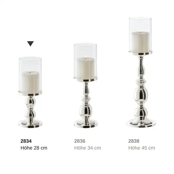 Windlicht Mascha,edel versilbert anlaufgeschützt - HomeDesign Knaus