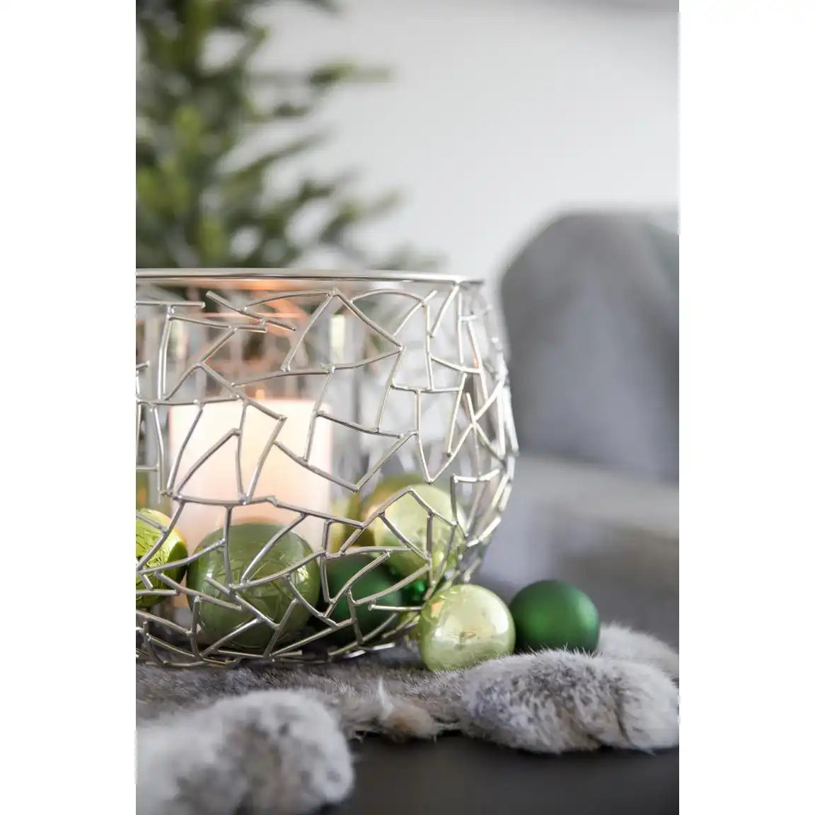Windlicht Milano Edelstahl glänzend vernickelt mit Glas - HomeDesign Knaus